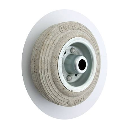 Koło metalowo-gumowe fi 125 mm ( do 80 kg ) ł. wałeczkowe ( fi 15 ) szare