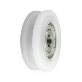 Rolka profilowana poliamidowa fi 45 mm na linkę fi 8 mm - otwór w piaście 10 mm